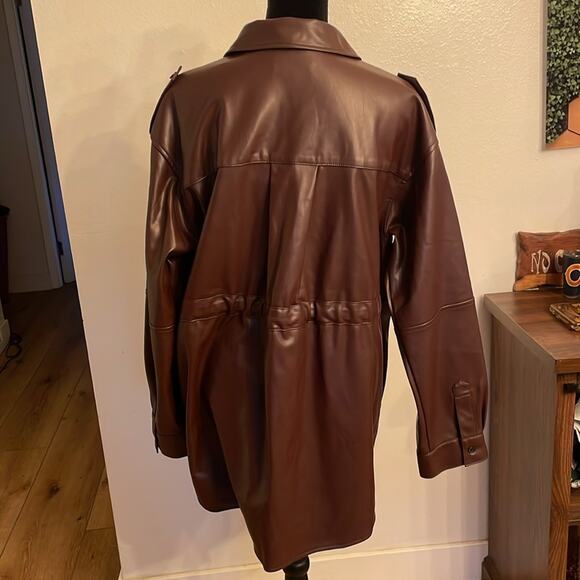 NWOT Marissa Webb x RTR Faux Leather Shacket – Modern Edge Meets Timeless Cool - Picture 4 of 10